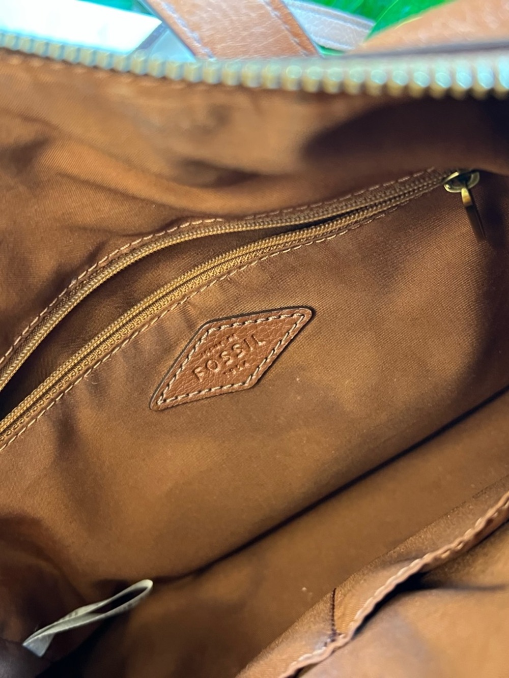 Fossil Sydney Leather Shoulder Bag in Warm Brown Cognac- Cross Body - Picture 4 of 6